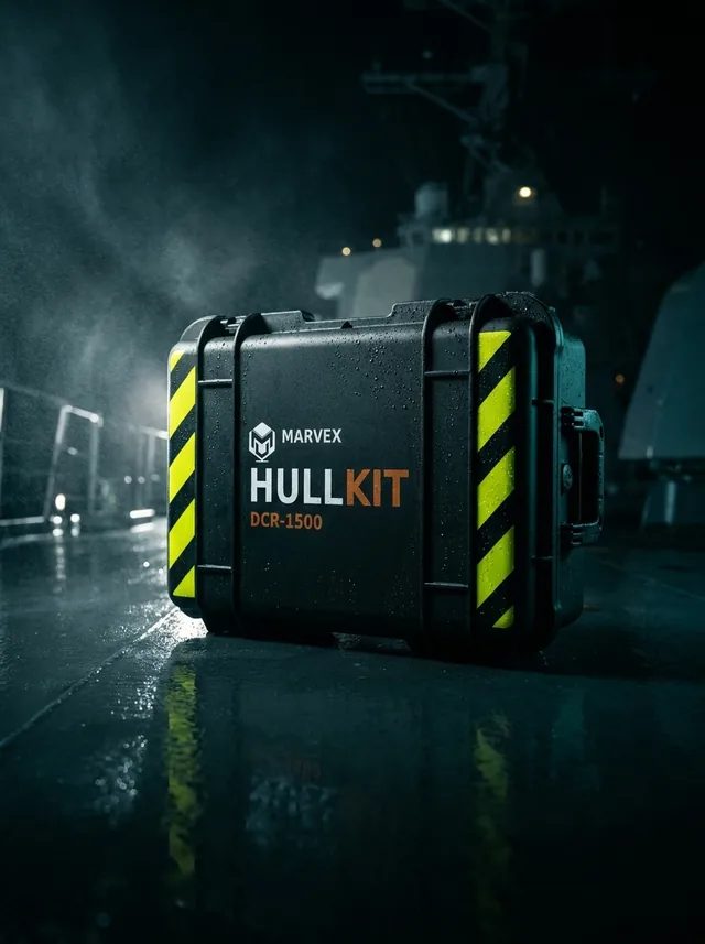 HULLKIT DCR-1500 damage control case, closed, showing hi-visibility markings